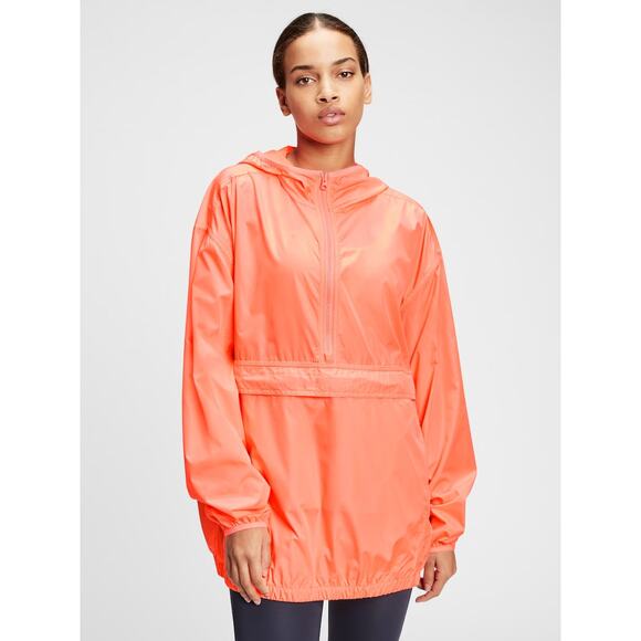 NEW Gap Orange Water Resistant Rain Coat Foldable Windbreaker Jacket Size XXS/XS - Picture 1 of 5